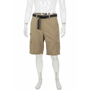 IRON CO Tan 8-Pocket Lightweight 11" Cargo Shorts with Belt Men's 32